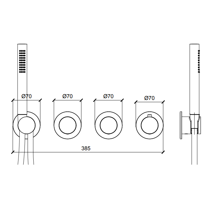 Almar Push Round Термостат для душа, внешняя часть на 2 потр., цвет: brushed stainless steel E180433.316
