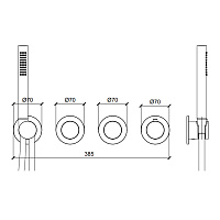Almar Push Round Термостат для душа, внешняя часть на 2 потр., цвет: brushed stainless steel E180433.316