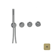 Almar Push Round Термостат для душа, внешняя часть на 2 потребителя, цвет: brushed high brass E180433.HB