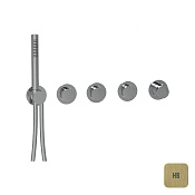 Almar Push Round Термостат для душа, внешняя часть на 3 потребителя, цвет: brushed high brass E180434.HB