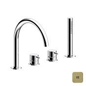 Almar Round Смеситель на борт ванны с ручным душем, 1 режим, цвет: brushed high brass E214006.HB