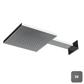 Almar Velvet 300 Верхний душ с кронштейном настенным 30х30 см, 2 режима, цвет: brushed gun metal E044277.GM