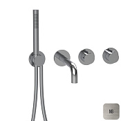 Almar Modular Round Термостат для ванны с изливом и душем, внешняя часть, цвет: nickel brushed E180135.NB