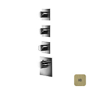 Almar High Flow Square Термостат для душа, внешняя часть на 3 потребителя, цвет: brushed high brass E180083.HB