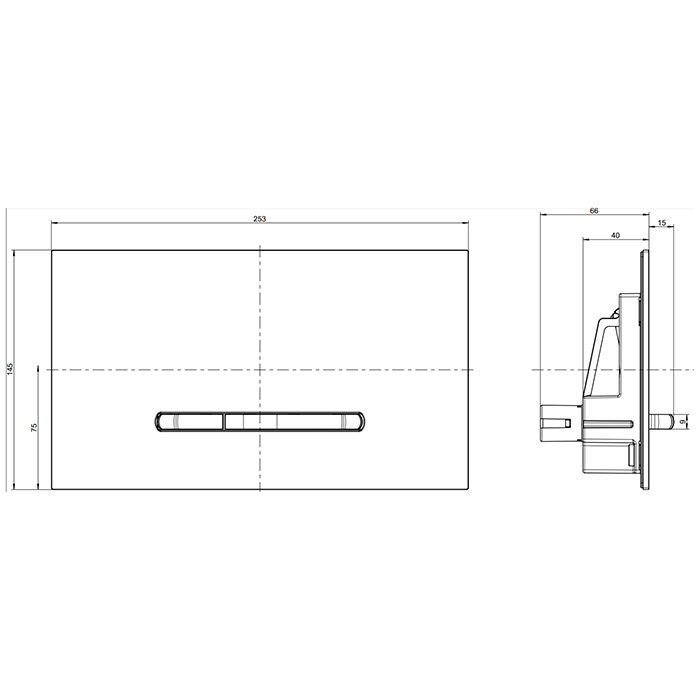 Villeroy & Boch Панель смыва унитаза, цвет: черный матовый 922169AN