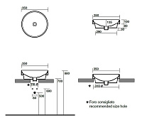 Kerasan Cento Раковина чаша d35x18h см, без перелива, цвет: Bianco 355801