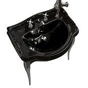 Kerasan Retro Раковина подвесная 73x54 см, с 3 отвер. под смеситель и переливом, цвет: Nero lucido 104704 nero*3