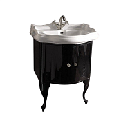 Kerasan Retro Тумба под раковину на 69 см, напольная, с 2мя дверцами, цвет: Nero lucido/Cromo 7361K1