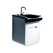 Kerasan Inka Project Раковина полувстраиваемая 40x40x10h см, с 1 отвер. и перел., цвет: Nero lucido 341204 nero*1