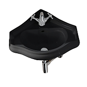 Kerasan Retro Раковина угловая 57,5x41 см, с 1 отвер. под смеситель и переливом, цвет: Nero lucido 103204 Nero lucido *1