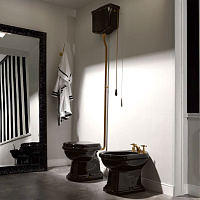 Kerasan Retro Бачок подвесной для высокой трубы, без трубы и механизма, цвет: Nero lucido 108004 nero