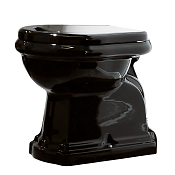 Kerasan Retro Унитаз приставной 59x38,5 см, без крышки и крепления, слив в пол, цвет: Nero lucido 101004 nero