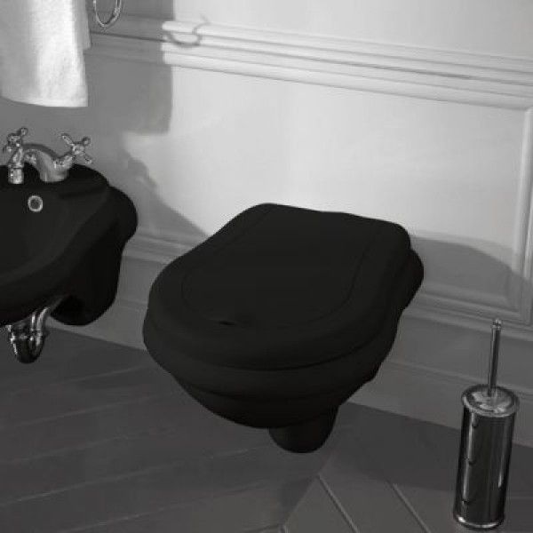 Kerasan Retro Унитаз подвесной 52x38 см, без крепления и сидения, цвет: Nero lucido 101504 nero