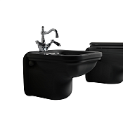 Kerasan Waldorf Биде подвесное 37x55 см, с 1 отверстием под смеситель и переливом, цвет: Nero lucido 4125K4 nero/cr *1