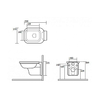 Kerasan Waldorf Унитаз подвесной 55x37 см, без сидения и крепления, цвет: Nero lucido 411504nero