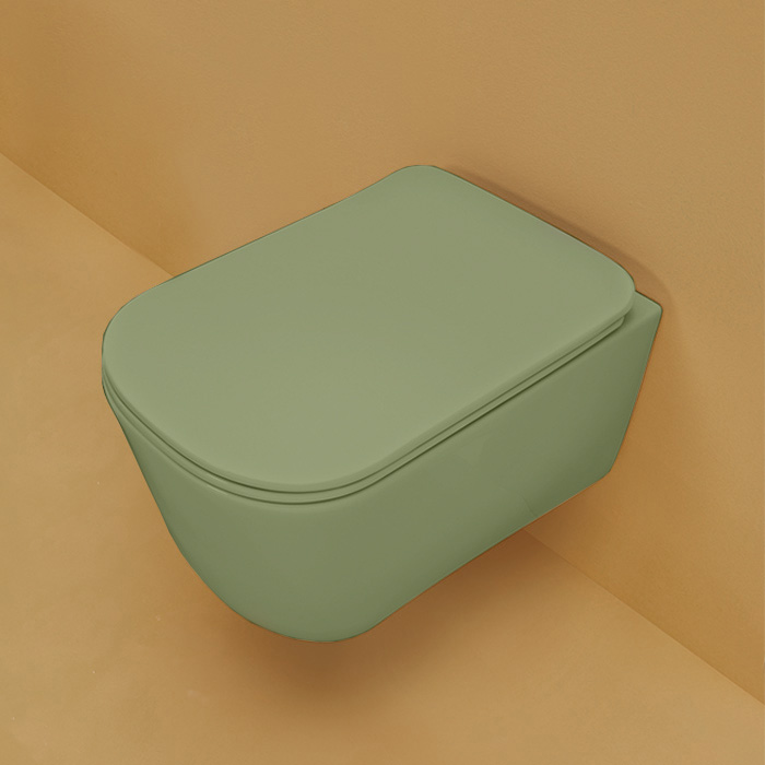 Kerasan Tribeca Унитаз подвесной 54x35 см безободковый, с крепления, без сидения, цвет: Verde matt 511411