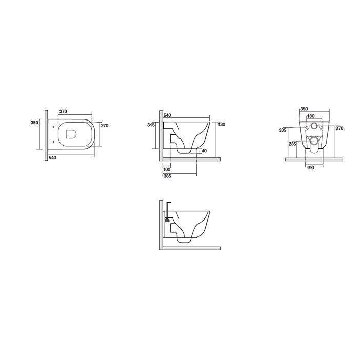 Kerasan Tribeca Унитаз подвесной 54x35 см безободковый, с крепления, без сидения, цвет: Verde matt 511411