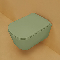 Kerasan Tribeca Унитаз подвесной 54x35 см безободковый, с крепления, без сидения, цвет: Verde matt 511411