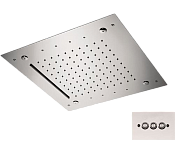 Remer Верхний душ встраиваемый в потолок с подсветкой 43x43 см, 3 режима, цвет: cromo 357RS43NC