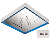 Remer Верхний душ встраиваемый в потолок с подсветкой 57x57 см, 3 режима, цвет: cromo 357LS57NC