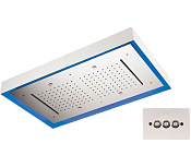 Remer Верхний душ встраиваемый в потолок с подсветкой 77x47 см, 3 режима, цвет: cromo 357LR7747N2C