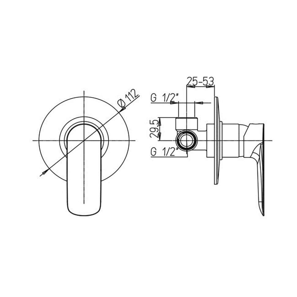 Paini Nove Cмеситель для душа встраиваемый, с внутренней частью, цвет: черный матовый 09YO690