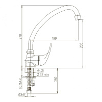 Paini Jolly Смеситель для кухни высота излива 20,8 см, цвет: хром 69CR592ZLMKM