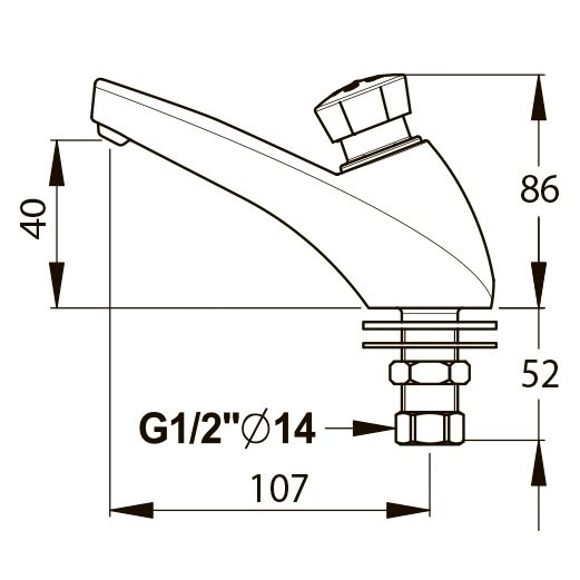 Paini Prato Смеситель для питьевой воды фиксированный, высота излива 4 см, цвет: хром 52CR537