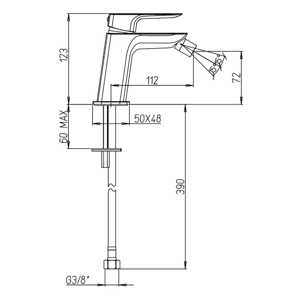 Paini Nove Смеситель для биде, без донного клапана, цвет: хром 09CR304