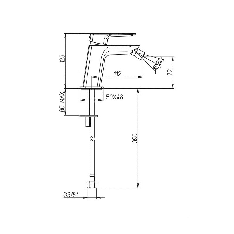 Paini Nove Смеситель для биде, без донного клапана, цвет: черный матовый 09YO304