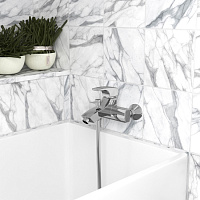 Paini Angel Смеситель для ванны, на 2 отверстия, излив 18,9 см, цвет: хром ANCR111