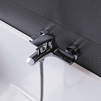 Paini Atomix Смеситель для ванны, на 2 отверстия, излив 15,8 см, цвет: хром D1CR111ZKM