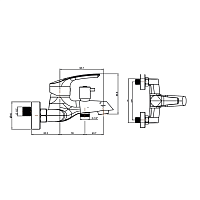 Paini Atomix Смеситель для ванны, на 2 отверстия, излив 15,8 см, цвет: хром D1CR111ZKM