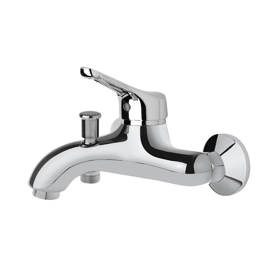 Paini Bios Смеситель для ванны, на 2 отверстия, излив 17 см, цвет: хром 39CR11105LMKM