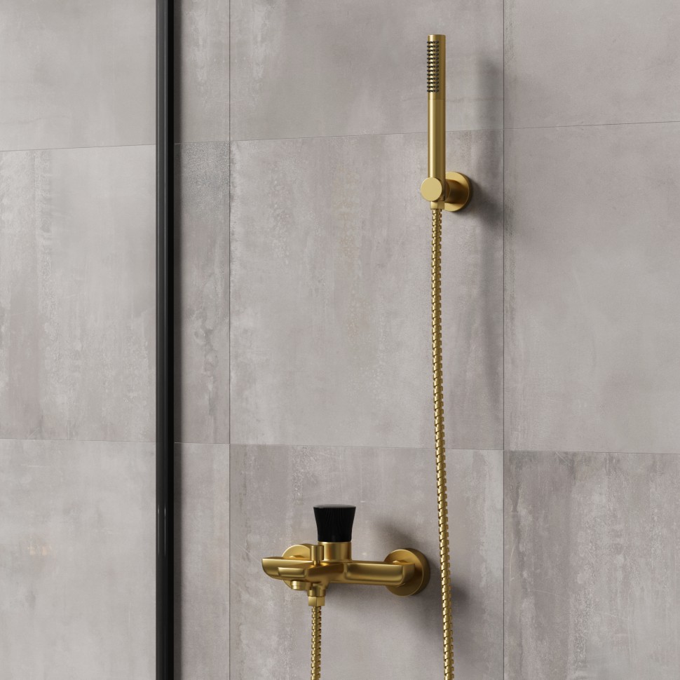 Paini Domus Смеситель для ванны, на 2 отверстия, излив 14,6 см, цвет: золото брашированное 18PJ111PZ