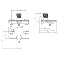 Paini Domus Смеситель для ванны, на 2 отверстия, излив 14,6 см, цвет: золото брашированное 18PJ111PZ