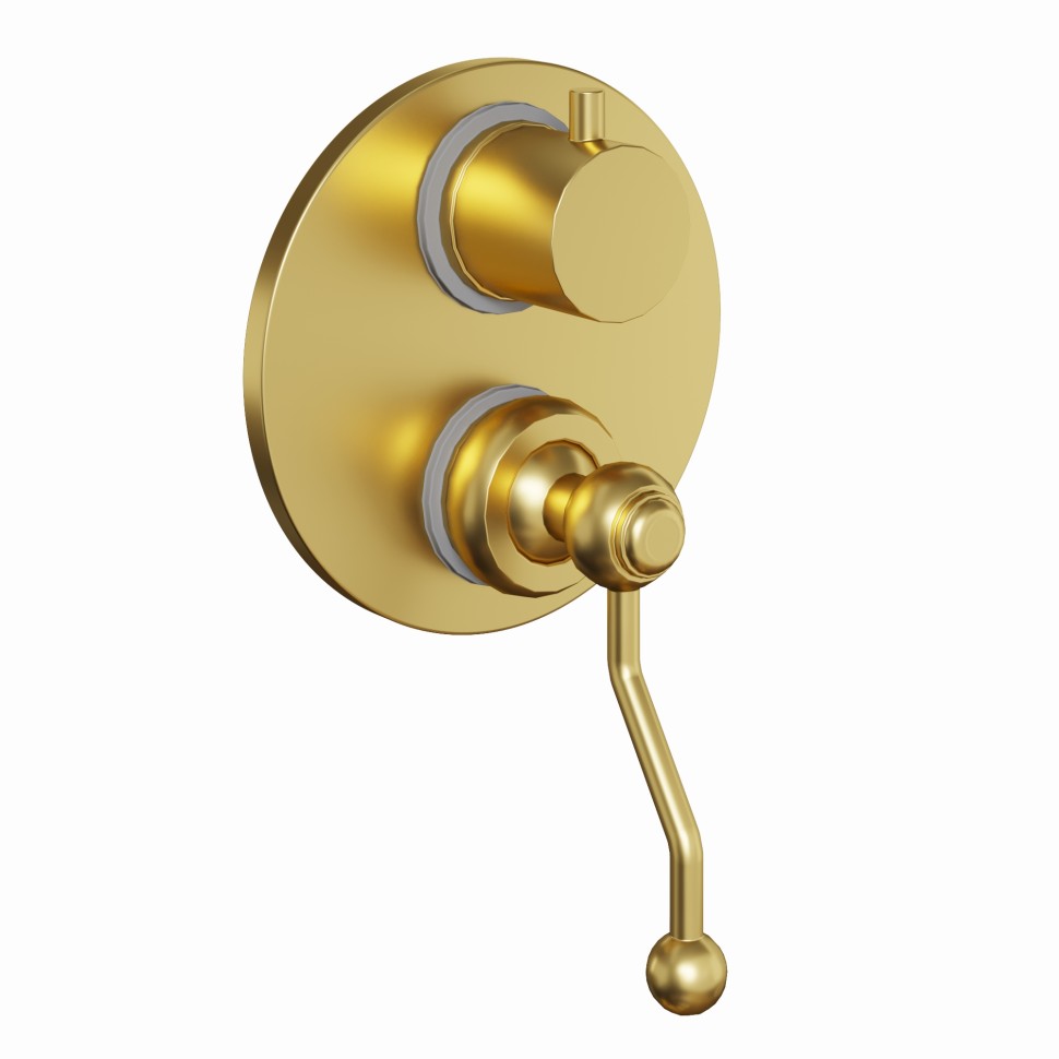 Paini Duomo Смеситель для ванны встраиваемый, 2 потребителя, с внутренней частью, цвет: золото браш 88PJ6911