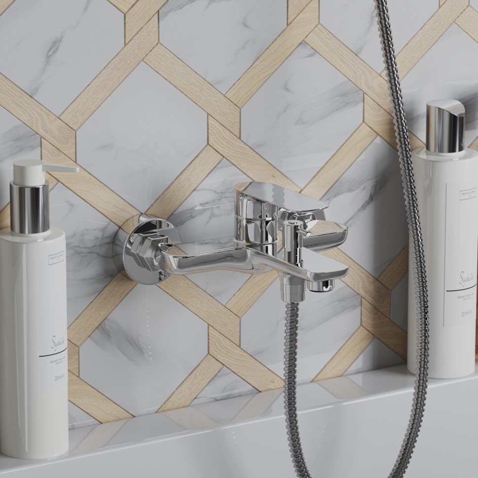 Paini Garda Смеситель для ванны, на 2 отверстия, излив 17,3 см, цвет: хром 76CR111