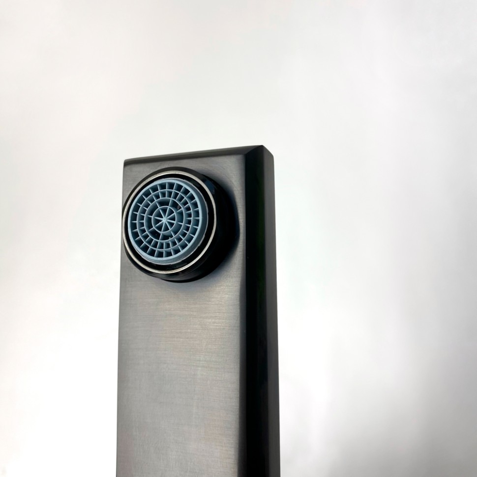 Paini Grazia Смеситель для ванны, на 2 отверстия, излив 16,3 см, цвет: черный брашированный 21PZ111