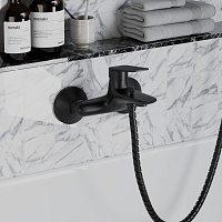 Paini Laguna Смеситель для ванны, на 2 отверстия, излив 14,6 см, цвет: черный матовый LAYO111