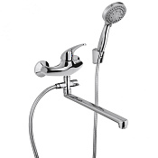 Paini Smile Смеситель для ванны с душевым набором - ручной душ, шланг, держатель, цвет: хром 39CR112P19CAKM
