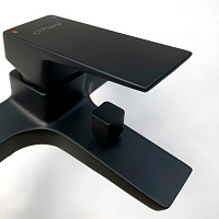 Paini Torre Смеситель для ванны, на 2 отверстия, излив 18 см, цвет: черный матовый 98YO111