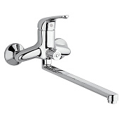 Paini Trento Смеситель для ванны с длинным изливом 36 см, на 2 отв., цвет: хром TRCR119LMKM