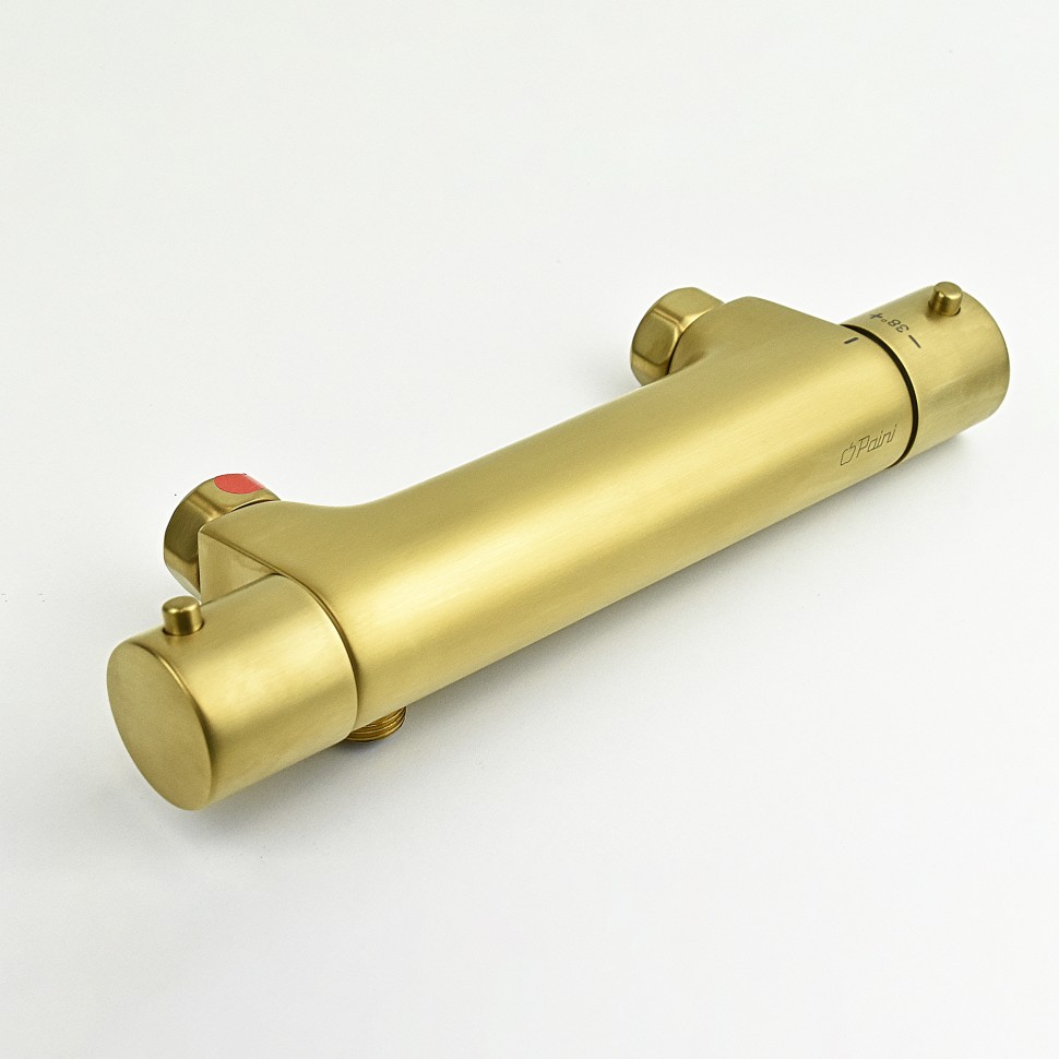 Paini Cox Смеситель для душа с термостатом на 2 отверстия, цвет: золото брашированное 78PJ511TH