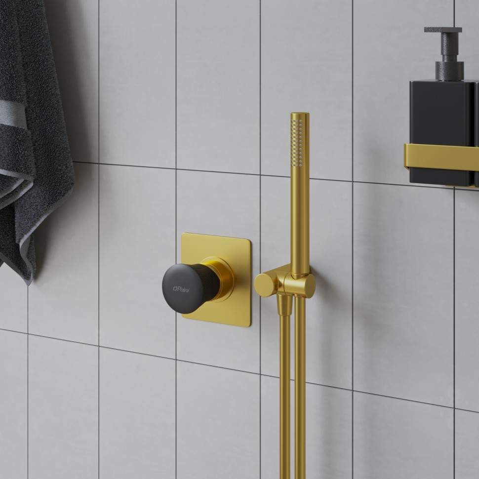 Paini Domus Cмеситель для душа встраиваемый, с внутренней частью, цвет: золото брашированное 18PJ690PZ