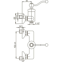 Paini Duomo Смеситель для душа на 2 отверстия без излива, цвет: состаренная бронза 88F3511