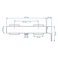 Paini Grazia Смеситель для душа на 2 отверстия без излива, цвет: черный брашированный 21PZ511
