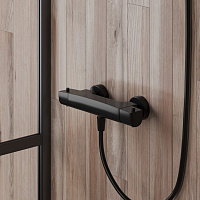 Paini Nove Смеситель для душа с термостатом на 2 отверстия, без излива, цвет: черный матовый 09YO511TH