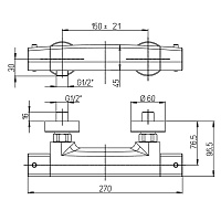 Paini Nove Смеситель для душа с термостатом на 2 отверстия, без излива, цвет: черный матовый 09YO511TH
