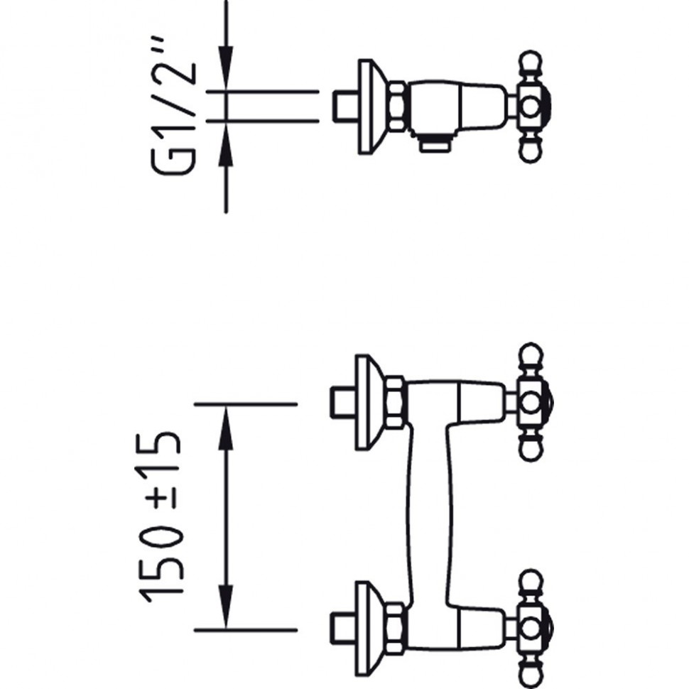 Paini Tango Смеситель для душа на 2 отверстия без излива, цвет: хром TNCR511